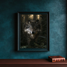 Gothic Wolf Art Print Moody Forest Animal, Dark Academia Decor