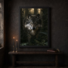 Gothic Wolf Art Print Moody Forest Animal, Dark Academia Decor