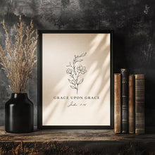 Grace Upon Grace Floral Bible Verse Print
