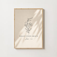 Grace Upon Grace Floral Bible Verse Print