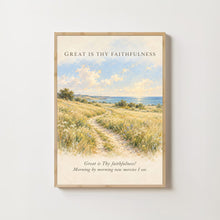Great Is Thy Faithfulness Hymn Lyric Print, Vintage Christian Art