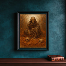 Grim Reaper In Autumn, Grim Reaper Print, Wall Art, Home Decor, Horror Poster, Dark Art