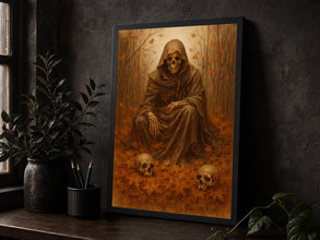 Grim Reaper In Autumn, Grim Reaper Print, Wall Art, Home Decor, Horror Poster, Dark Art