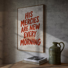 His Mercies Are New Red Typography Print Christian Wall Art (Digital Download)