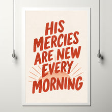 His Mercies Are New Red Typography Print Christian Wall Art (Digital Download)