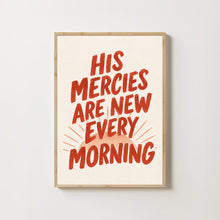His Mercies Are New Red Typography Print Christian Wall Art (Digital Download)