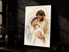 Holy Family Oil Painting Catholic Art Printable Digital Download Religious Home Decor & W-U4YN39