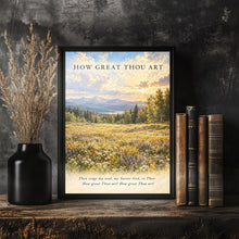 How Great Thou Art Hymn Print, Vintage Christian Art