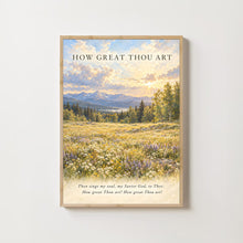 How Great Thou Art Hymn Print, Vintage Christian Art