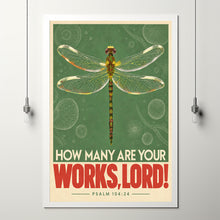 How Many Are Your Works Lord - Psalm 104 24 - Dragonfly Christian Poster