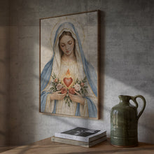 Immaculate Heart of Mary Art Print, Christian Home Decor, Religious Wall Art, Digital Dow-FIHQR5