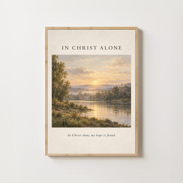 In Christ Alone Hymn Printable Vintage Christian Wall Art