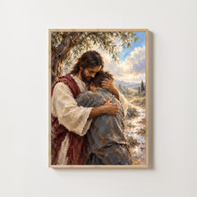 Jesus Hugging Boy Art Print, Christian LDS Wall Decor, Bible Painting, Jesus with Childre-IMZ89F