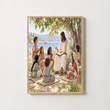 Jesus Teaching Children Art Print Christian LDS Wall Decor, Jesus with Children Art, Prin-69LHCY