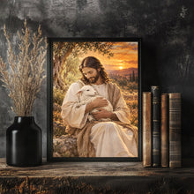 Jesus and Lamb Digital Art Print, The Lost Sheep, Jesus Leaves the 99, Lamb of God Christ-E51IP3