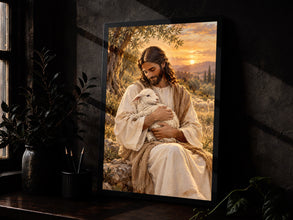 Jesus and Lamb Digital Art Print, The Lost Sheep, Jesus Leaves the 99, Lamb of God Christ-E51IP3