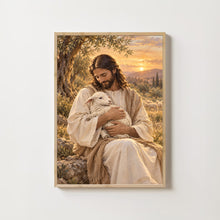 Jesus and Lamb Digital Art Print, The Lost Sheep, Jesus Leaves the 99, Lamb of God Christ-E51IP3