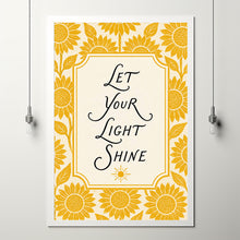 Let Your Light Shine Print Bible Verse Wall Art Christian Sunflower Decor Scripture Pri-A6CYJ8