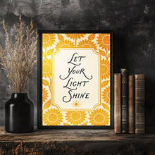 Let Your Light Shine Print Bible Verse Wall Art Christian Sunflower Decor Scripture Pri-A6CYJ8