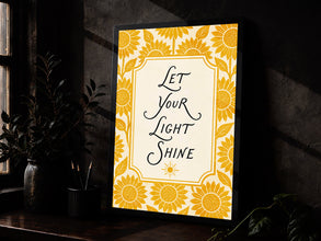 Let Your Light Shine Print Bible Verse Wall Art Christian Sunflower Decor Scripture Pri-A6CYJ8