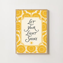 Let Your Light Shine Print Bible Verse Wall Art Christian Sunflower Decor Scripture Pri-A6CYJ8