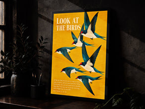 Look at the Birds - Matthew 6 26-27 - Swallow Christian Wall Art