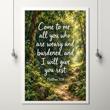 Matthew 1128 Painterly Christian Poster (Printed & Shipped)