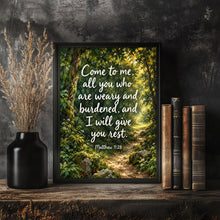 Matthew 1128 Painterly Christian Poster (Printed & Shipped)
