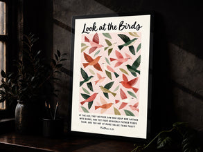 Matthew 6 Christian Art Print Birds Bible Verse