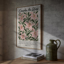 Matthew 6 Lilies Print Modern Christian Bible Verse Art