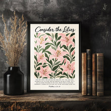 Matthew 6 Lilies Print Modern Christian Bible Verse Art