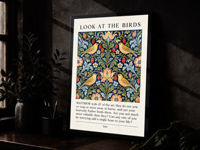 Matthew 6 Vintage Christian Art Print William Morris Style