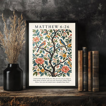 Matthew 6 Vintage Christian Art Print, Birds of the Air