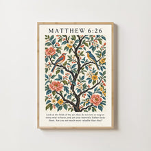 Matthew 6 Vintage Christian Art Print, Birds of the Air