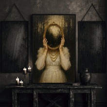 Mirror Witch Wall Art Victorian Art Poster Print, Witchy Decor, Dark Gothic Oil Dark Academia Goth