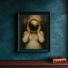 Mirror Witch Wall Art Victorian Art Poster Print, Witchy Decor, Dark Gothic Oil Dark Academia Goth