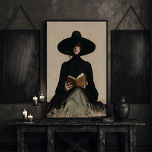 Victorian Woman Reading Wall Art – Dark Academia Gothic Book Print