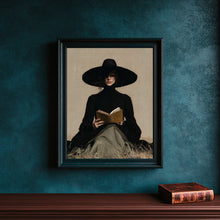 Victorian Woman Reading Wall Art – Dark Academia Gothic Book Print