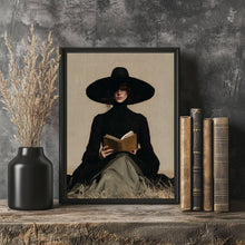 Victorian Woman Reading Wall Art – Dark Academia Gothic Book Print