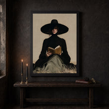 Victorian Woman Reading Wall Art – Dark Academia Gothic Book Print