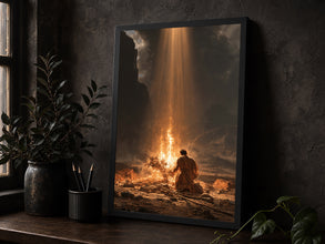 Moses Burning Bush The Encounter, Exodus 3 6 Moses Hid His Face Divine Fire, Dark Gothic Bibl-1KT1A2