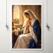 Mother Mary Praying Portrait, Christian Catholic Art Digital Download, Religious Wall Dec-QC49NX