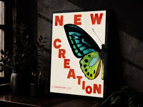 New Creation - 2 Corinthians 5 17 - Butterfly Christian Wall Art