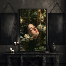 Ophelia in the Water Wall Art – Gothic Victorian Lily Pond Print