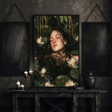 Ophelia Wall Art – Dark Water Lily Victorian Portrait Print