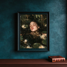 Ophelia Wall Art – Dark Water Lily Victorian Portrait Print
