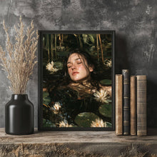 Ophelia Wall Art – Dark Water Lily Victorian Portrait Print