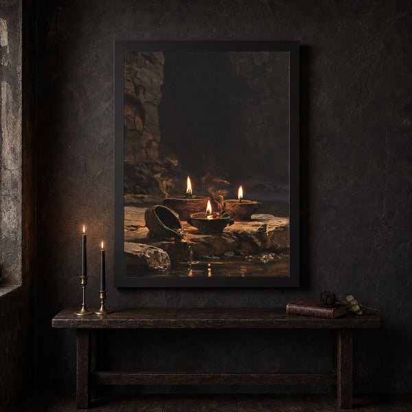 Parable of the Ten Virgins Print, Wise and Foolish Virgins Wall Art, Oil Lamp Bible Art, Matt-LPYJ0V