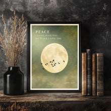 Peace I Leave With You - John 14 27 - Moon and Birds Christian Poster