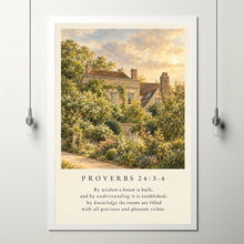 Proverbs 243-4 House Blessing Print, Christian Wall Art